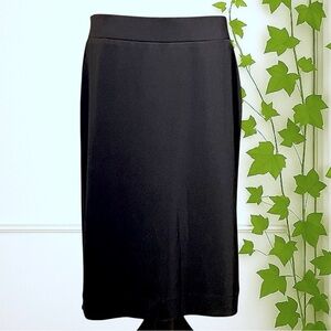 Kasper Black Elastic Waist Knee-Length Skirt Size L